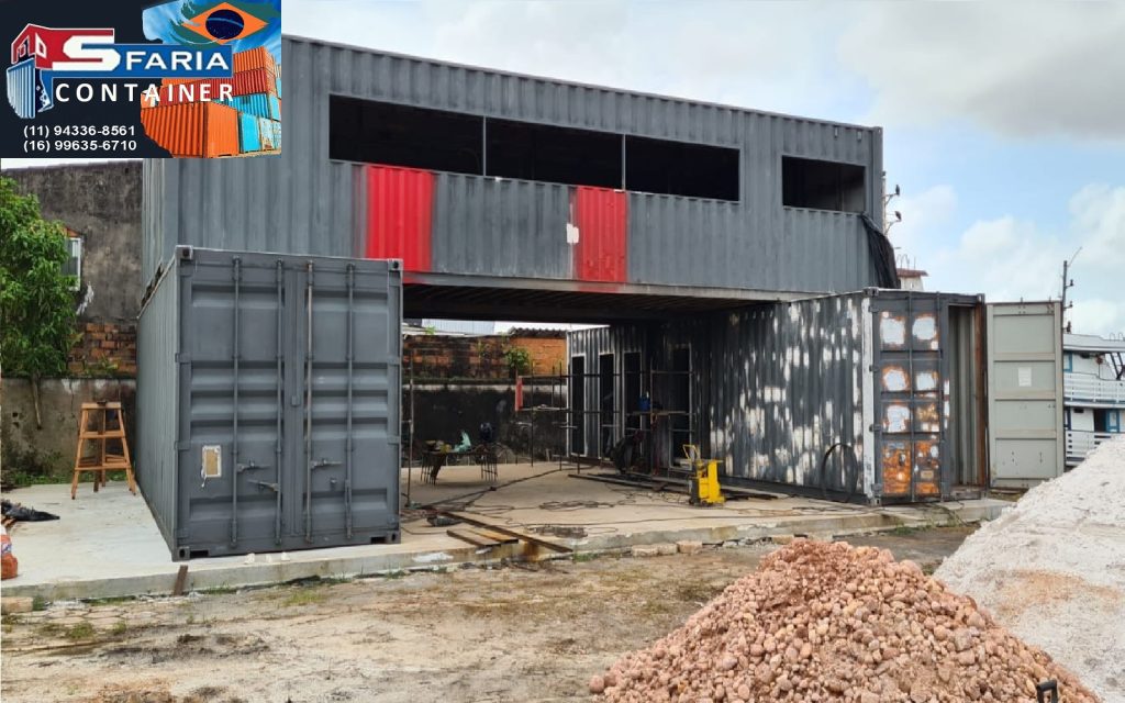 Projeto container Prédio comercial 240m2 com 8 Container 40 pés HC